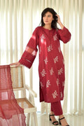 HORIYA MEHROON CORD SET - Desi Rang