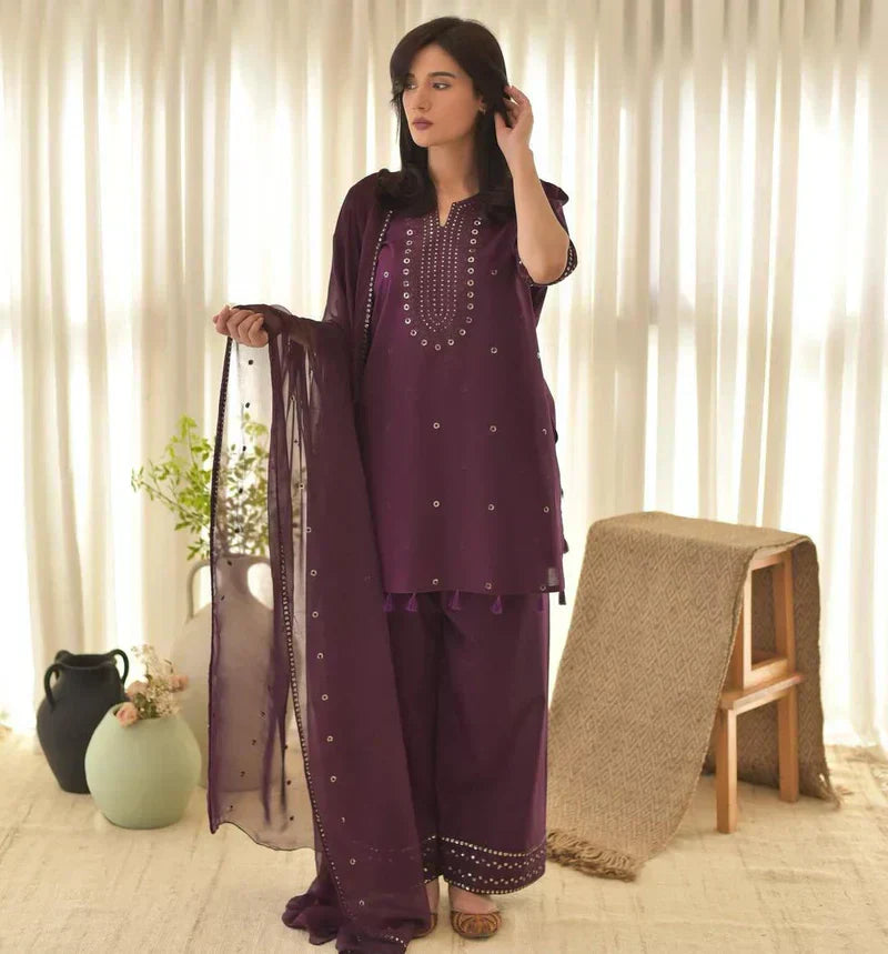EID SPCIAL PURPLE AURA LAWN 3PC - Desi Rang