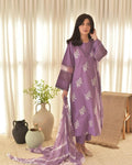 HORIYA PURPLE LAWN 3PC - Desi Rang