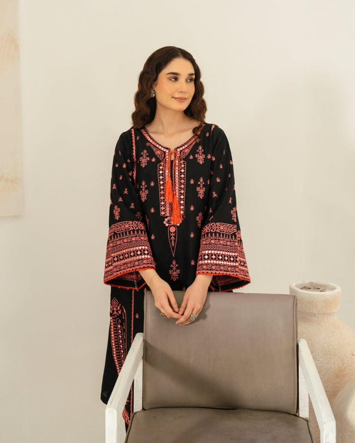AJAL EMBROIDED 3PC - Desi Rang