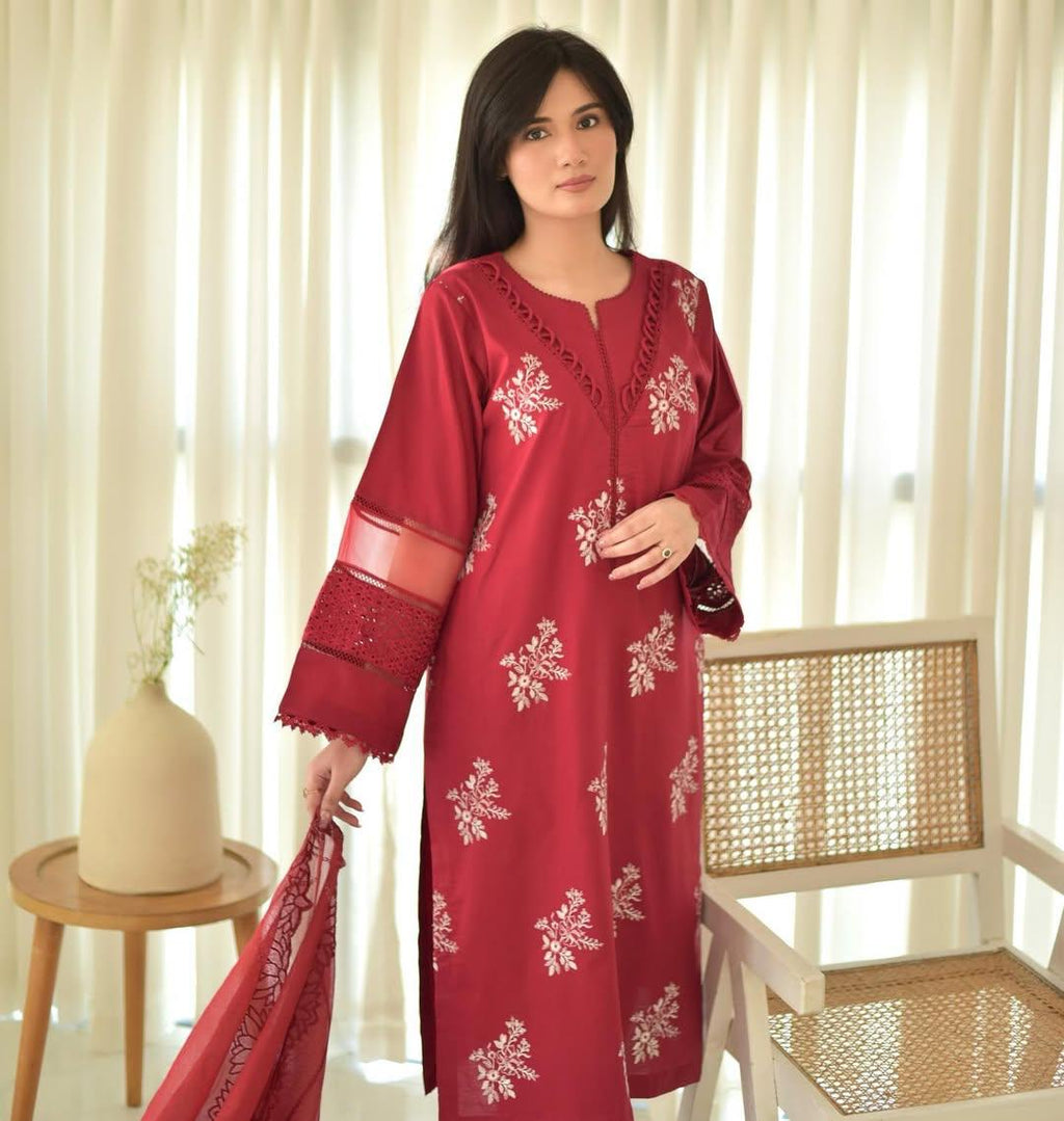 HORIYA LAWN CO-ORD SET - Desi Rang