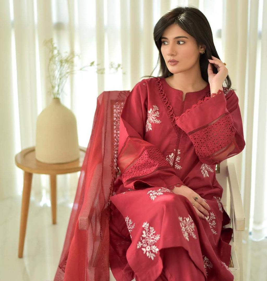 HORIYA LAWN CO-ORD SET - Desi Rang