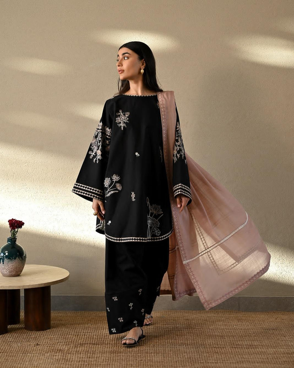 EID SPECIAL ZAIB LAWN LUXURY FARSHI SET - Desi Rang