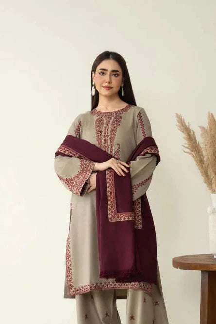 MARINA SHAWL 3PC ( FARSHI SHALWAR ) - Desi Rang